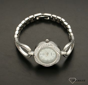 Zegarek damski srebrny z cyrkoniami 925. Tarcza z masy perłowej (5).jpg